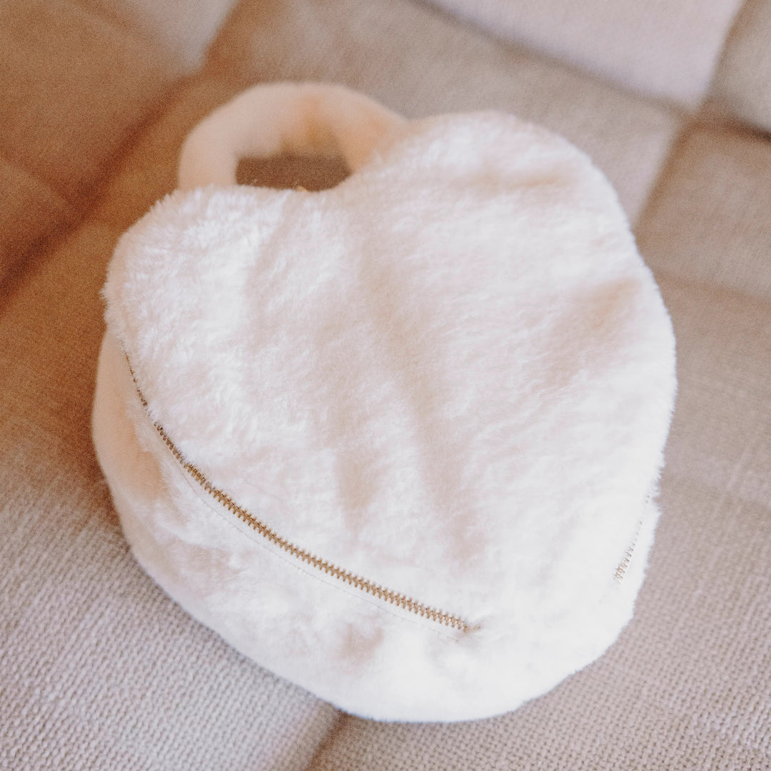 Lifestyle vanity cœur fausse fourrure Valentina angora ivoire - Poule House