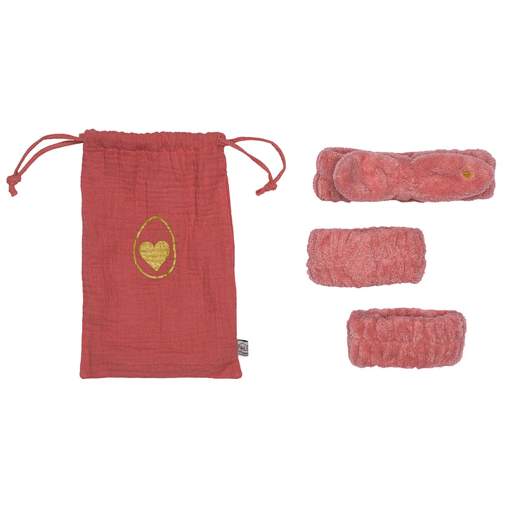 Set bandeau de soins + manchons dans pochon - terracotta