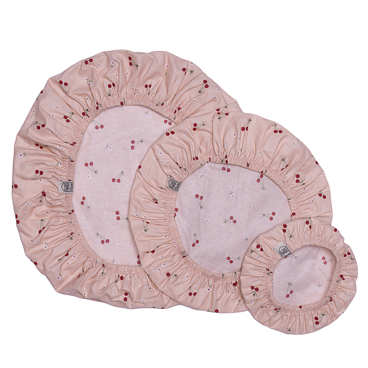 Set 3 couvre-plats réutilisables coton enduit cerises – Poule House