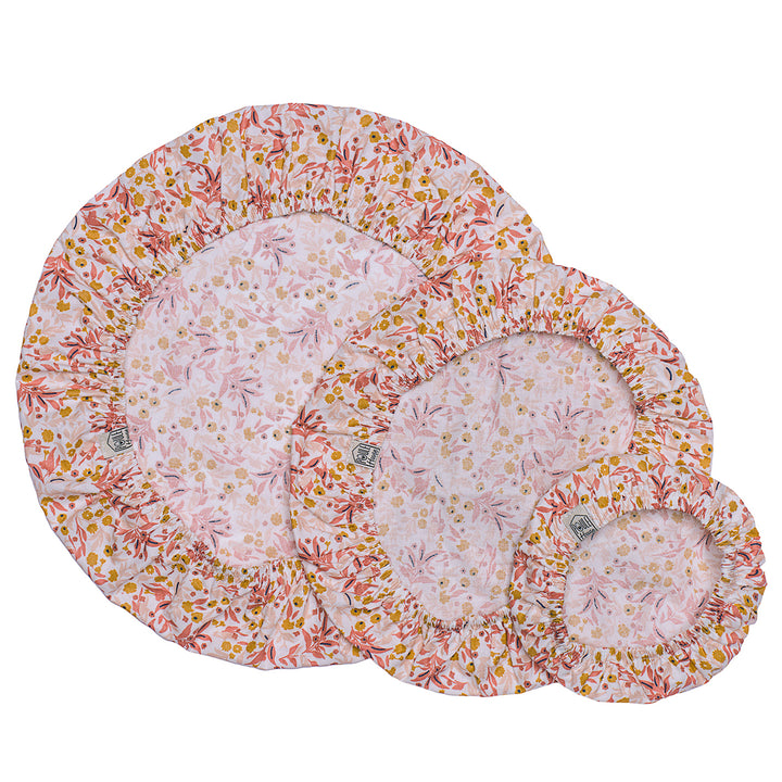 Set 3 couvre-plats coton enduit imprimé liberty marsala