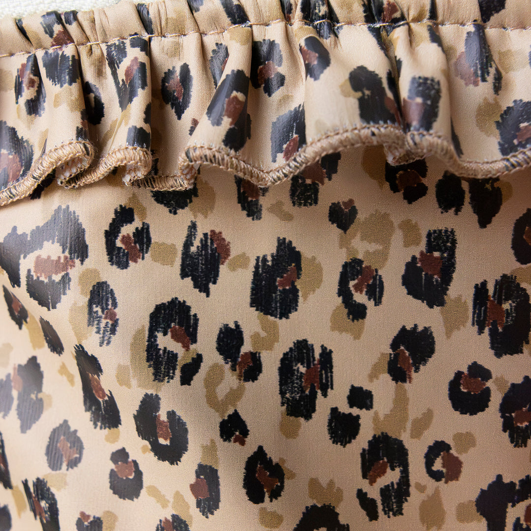 Détail duo de pochettes de voyage zippées imperméables - léopard | Poule House