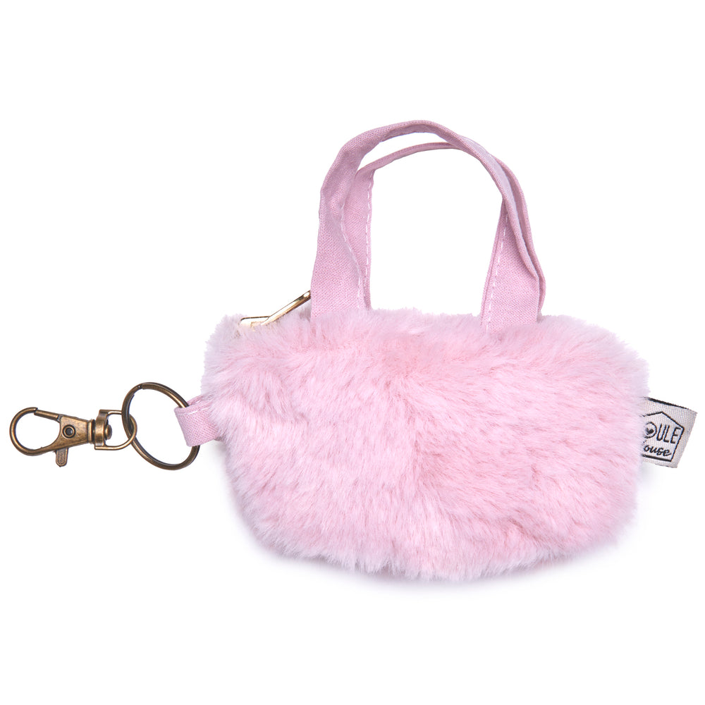 Étui pour écouteurs mini sac fourrure rose – Poule House