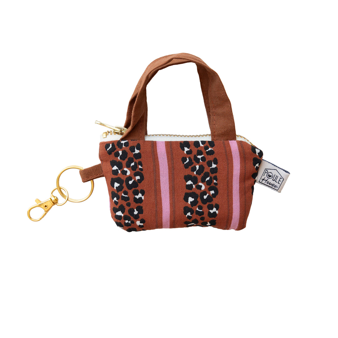 Étui pour écouteurs mini sac léopard rayé toffee – Poule House