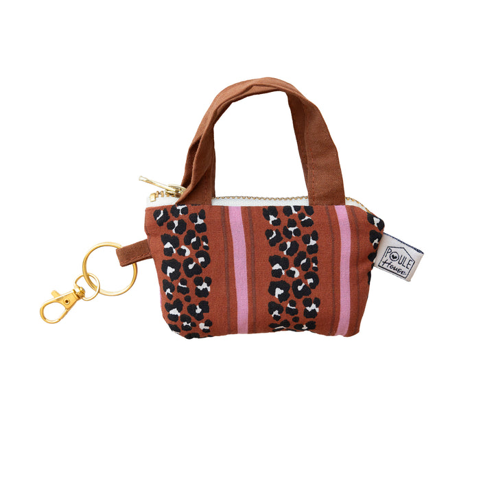 Étui pour écouteurs mini sac léopard rayé toffee – Poule House
