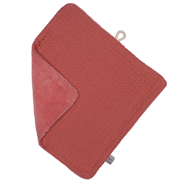 Lavette réutilisable double face terracotta – bambou coton