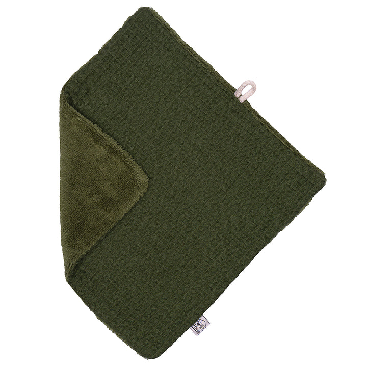 Lavette réutilisable double face fougère – bambou coton