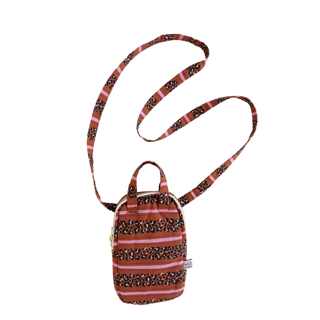 Pochette téléphone léopard rayé toffee matelassée – Poule House