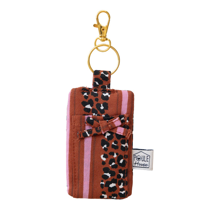 Porte-clés léopard rayé toffee tissu matelassé – Poule House