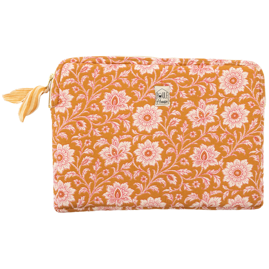 Pochette ordinateur 15 pouces fleurs indiennes matelassée – Poule House