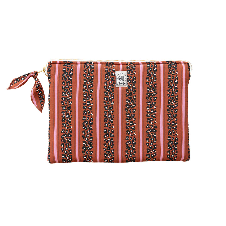 Pochette tablette iPad léopard rayé toffee – Poule House
