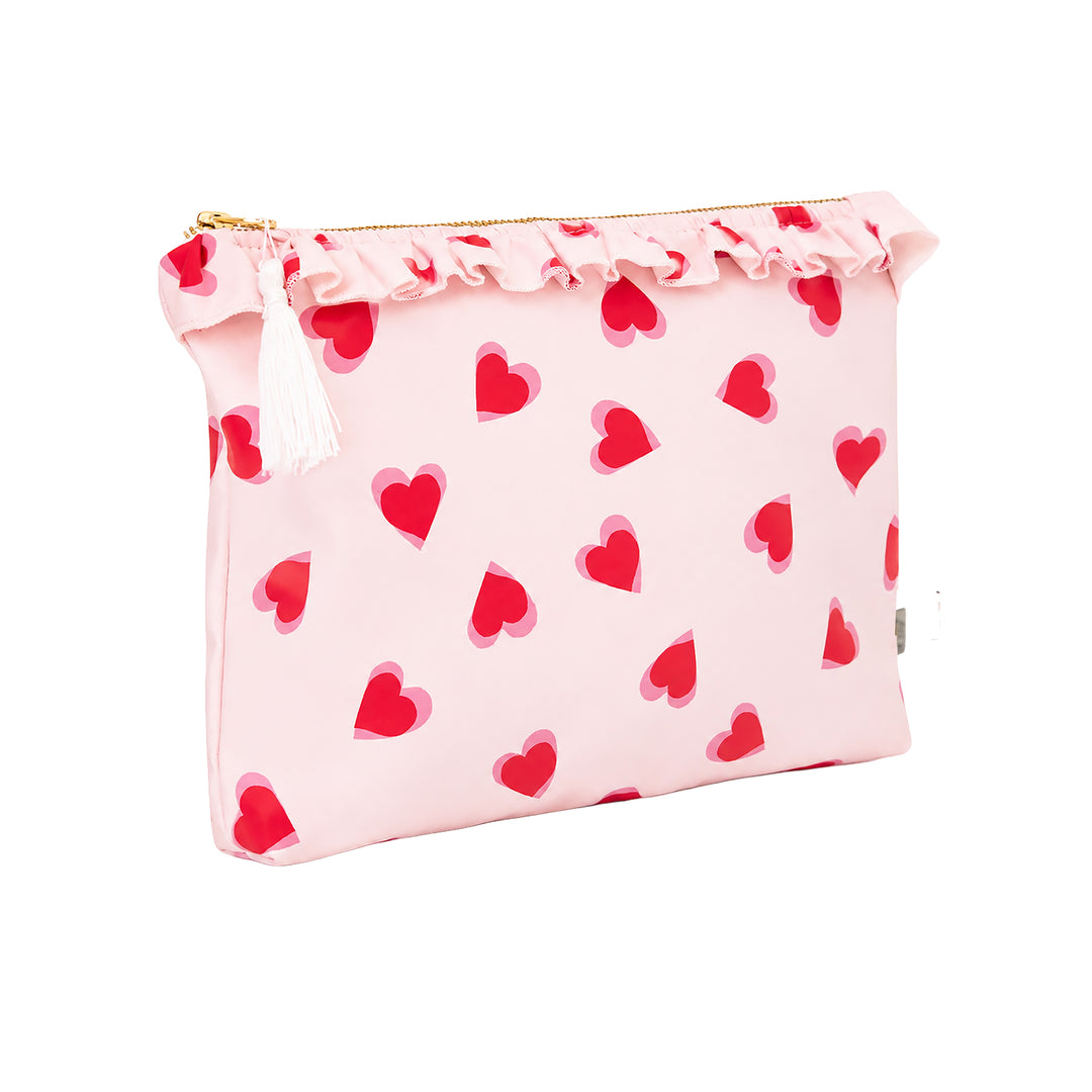 Baby Selena : Pochette de voyage zippée imperméable - cœurs roses | Poule House