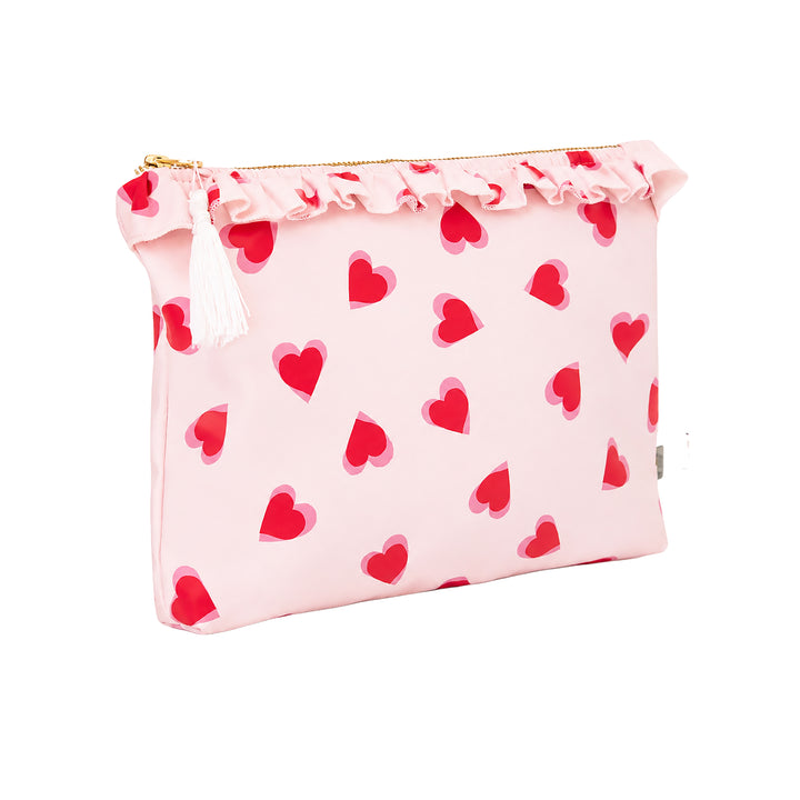 Baby Selena : Pochette de voyage zippée imperméable - cœurs roses | Poule House