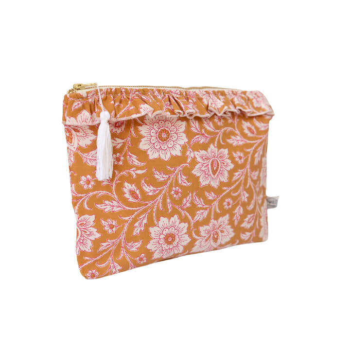 Baby Selena : Pochette de voyage zippée imperméable - fleurs indiennes | Poule House