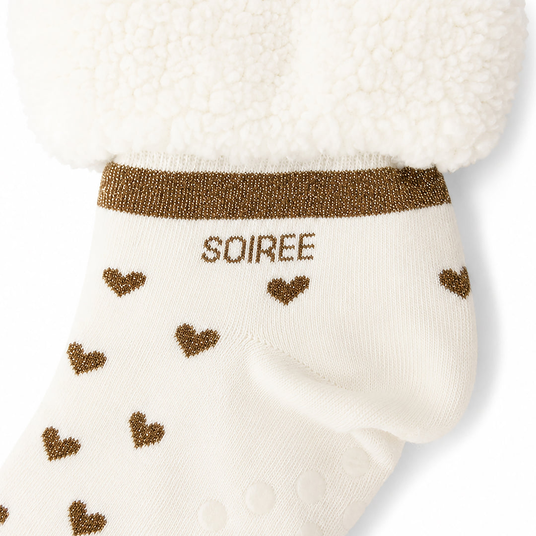 Semelle antidérapante picots chaussons-chaussettes SOIRÉE PLAID