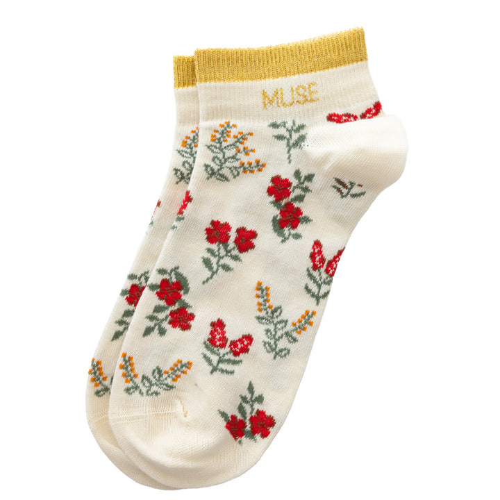Chaussettes sneakers féminines avec mot "MUSE"