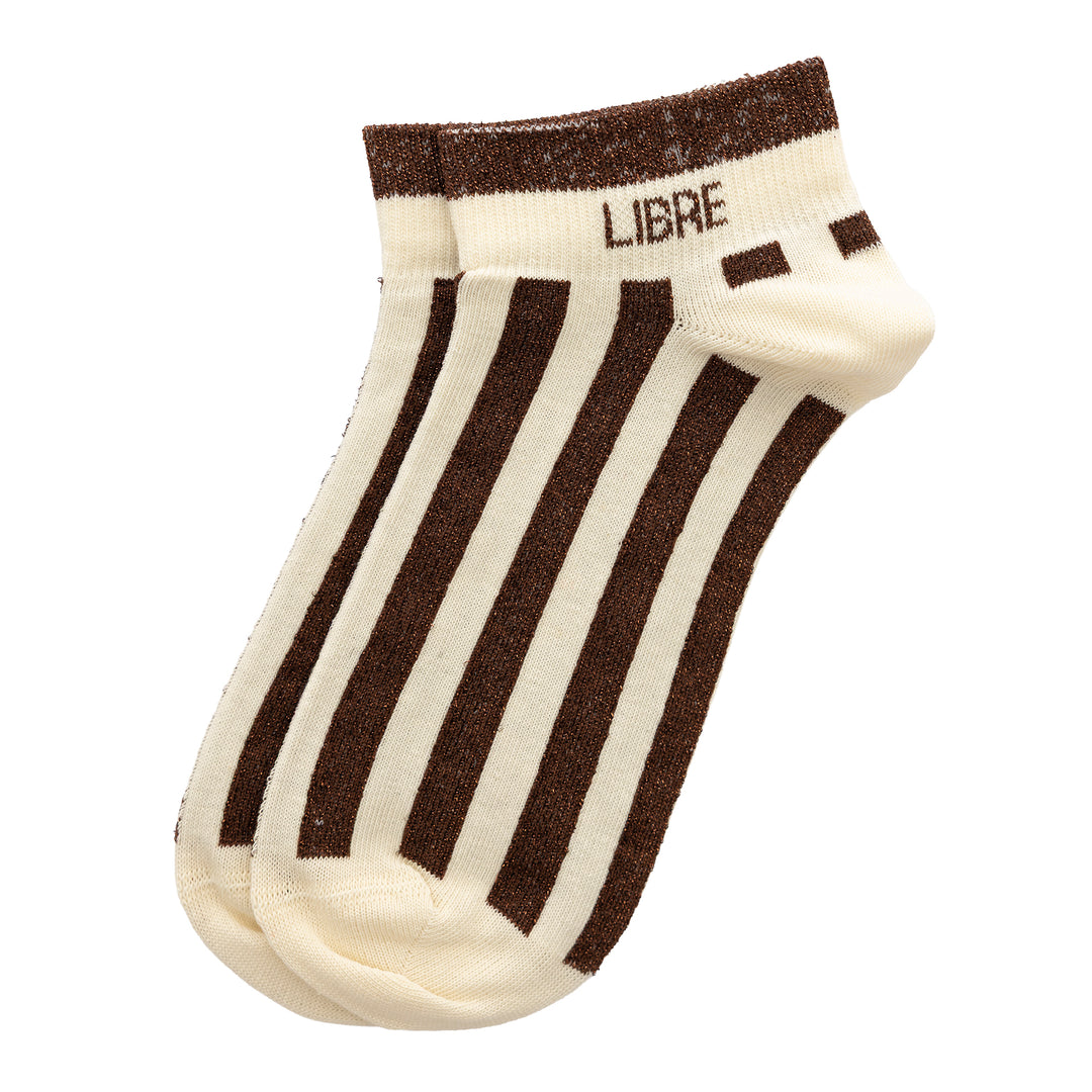 Chaussettes sneakers féminines avec mot "LIBRE"