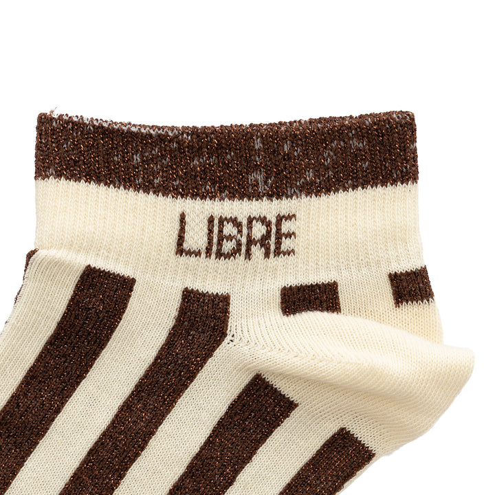 Chaussettes sneakers rayures chocolat à message chocolat pailleté
