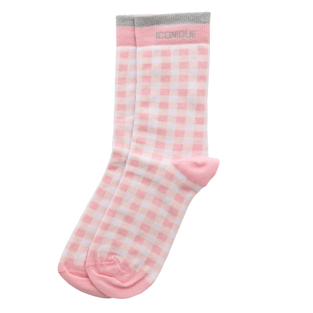 Chaussettes hautes féminines avec mot "ICONIQUE"
