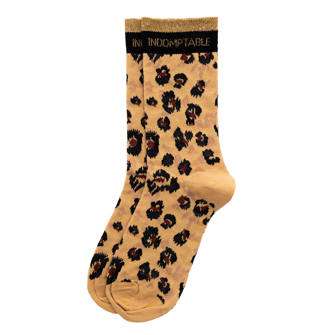 Chaussettes hautes féminines avec mot "INDOMPTABLE"