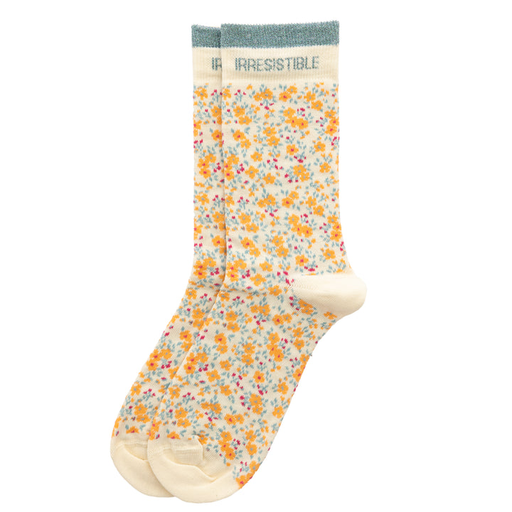 Chaussettes hautes féminines avec mot "IRRÉSISTIBLE"