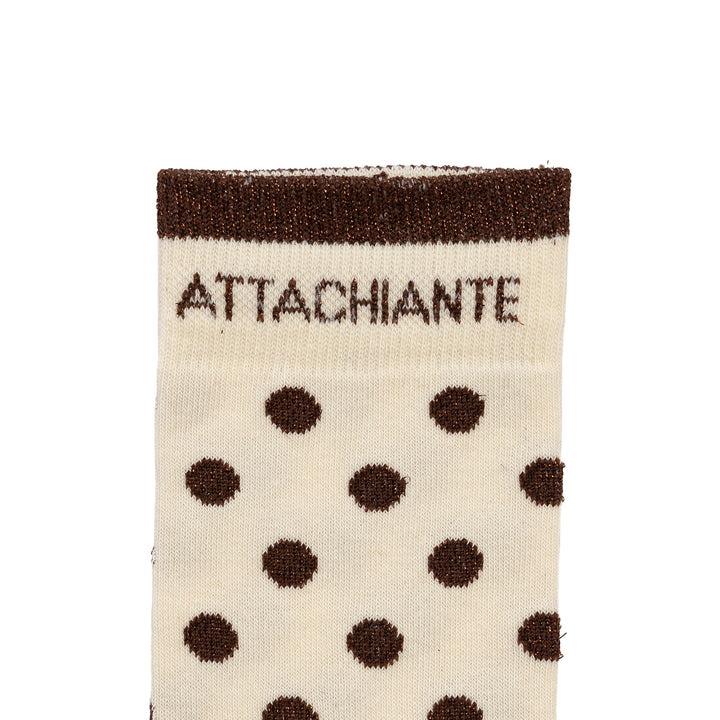 Chaussettes hautes pois chocolat à message pailleté