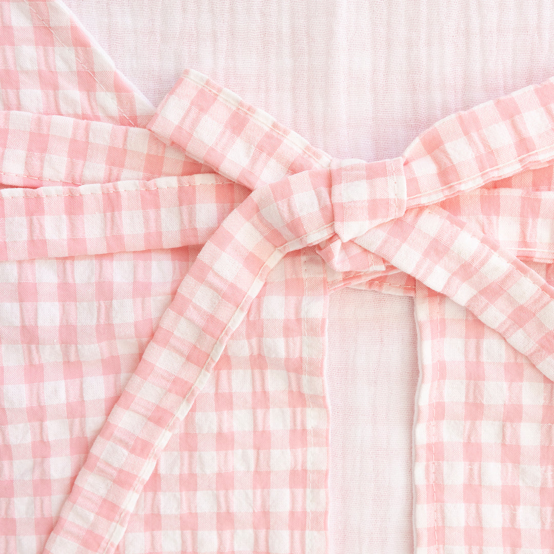 Tablier de cuisine volant vichy rose