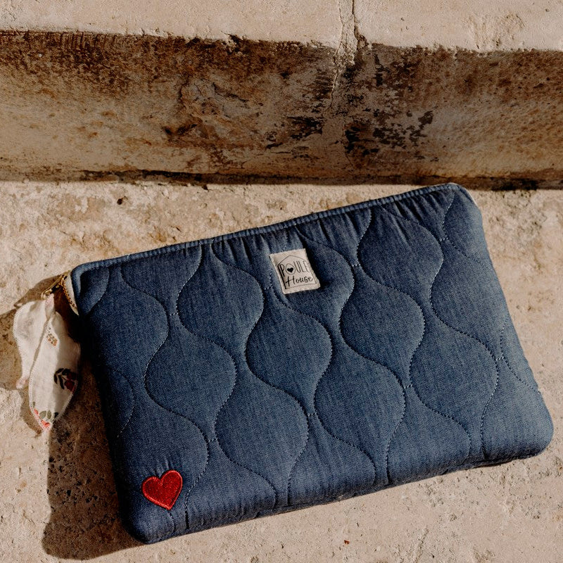 Lifestyle pochette tablette chambray denim Taille M - Poule House