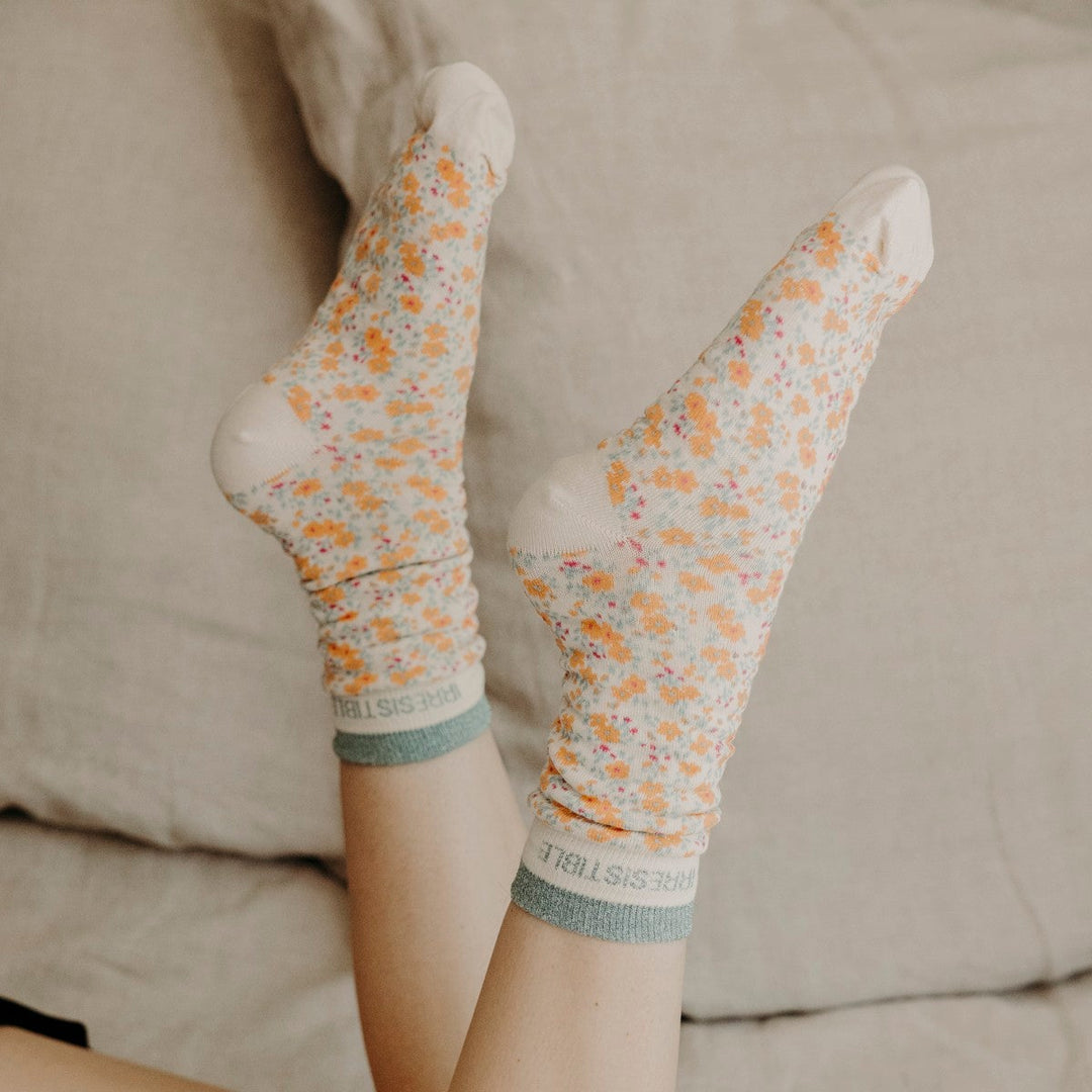 Chaussettes hautes fantaisie lurex "IRRÉSISTIBLE" – liberty orange