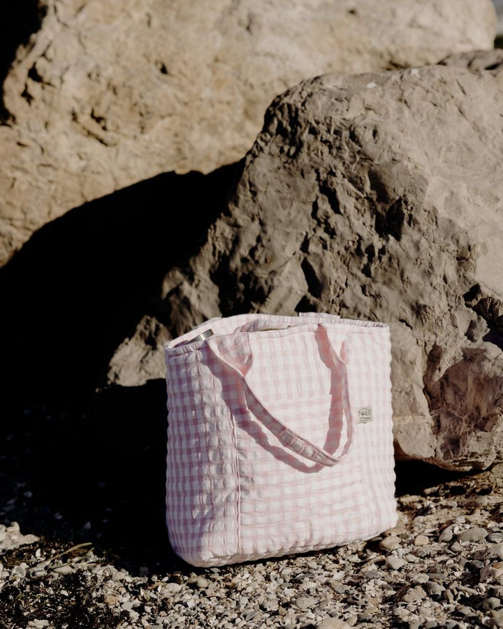 Lifestyle a la plage lunch bag isotherme vichy rose - Poule House