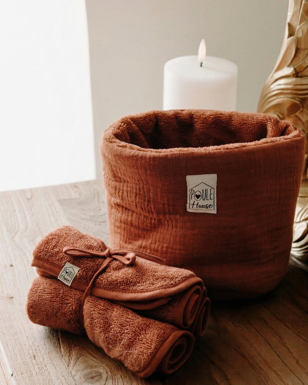 Lifestyke corbeille de rangement salle de bain toffee - Poule House