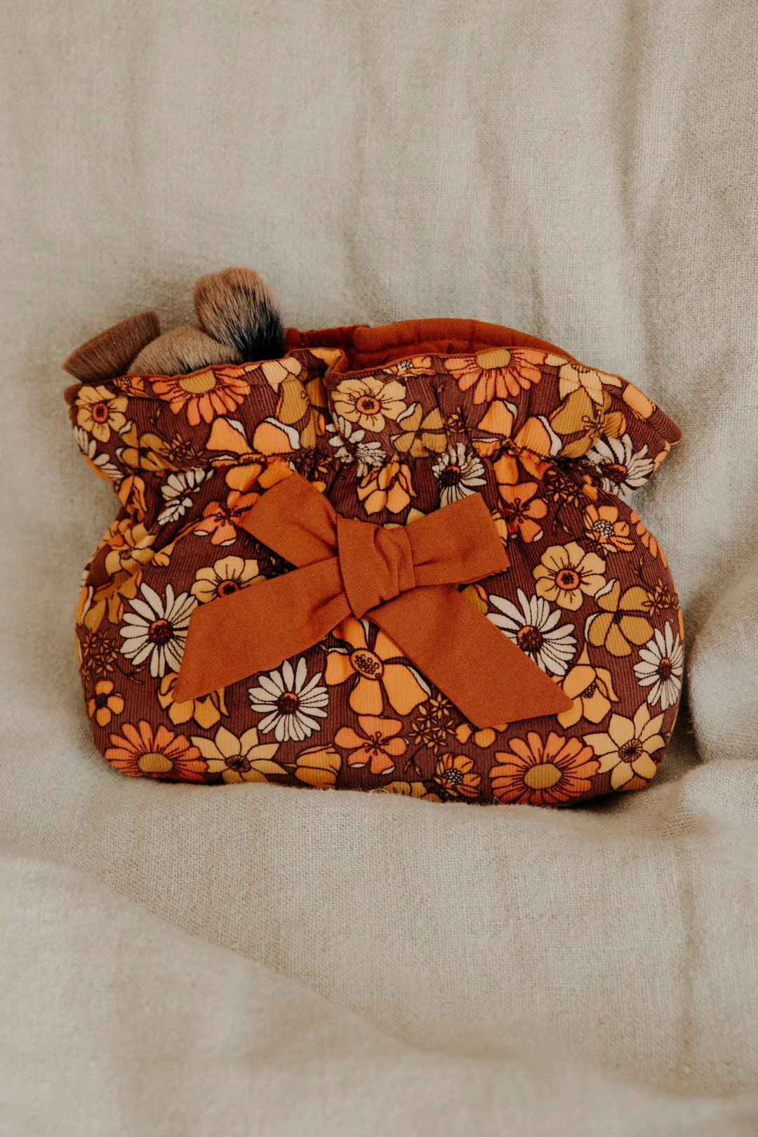 Trousse maquillage vintage fleurs