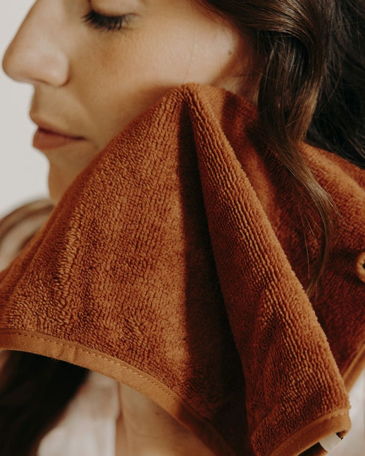 Lifestyle set 3 serviettes visage éponge bambou caramel - Poule House