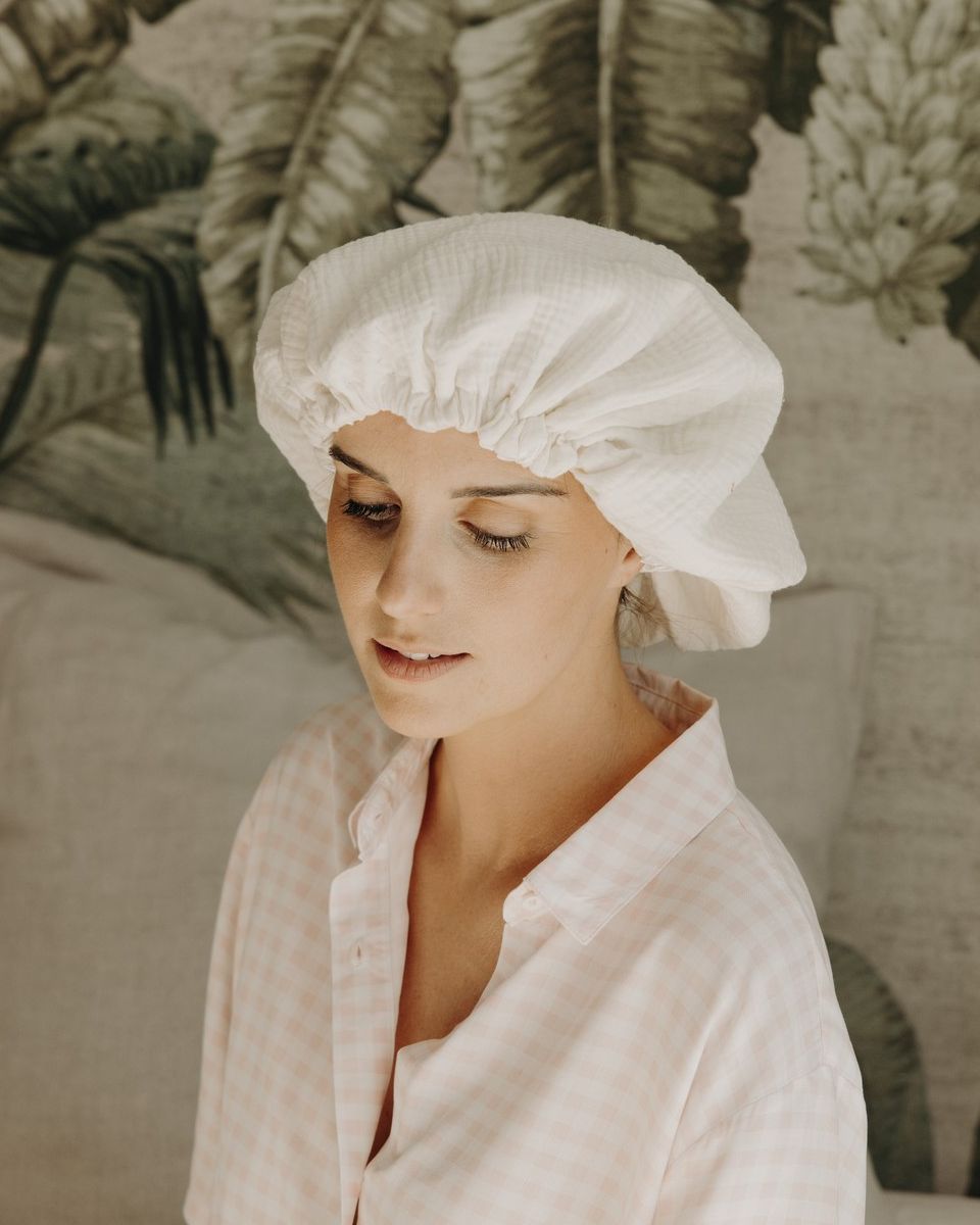 Lifestyle Bonnet de nuit satin & gaze de coton ivoire - Poule House