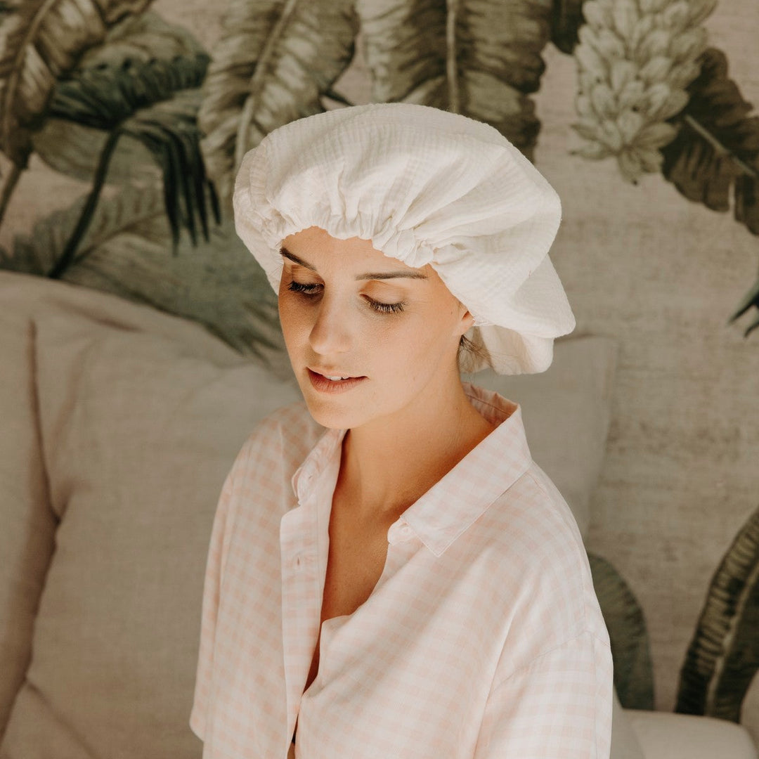 Lifestyle Bonnet de nuit satin & gaze de coton ivoire | Poule House