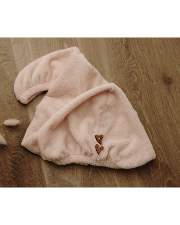 Zoom serviette turban cheveux en éponge dragée - Poule House