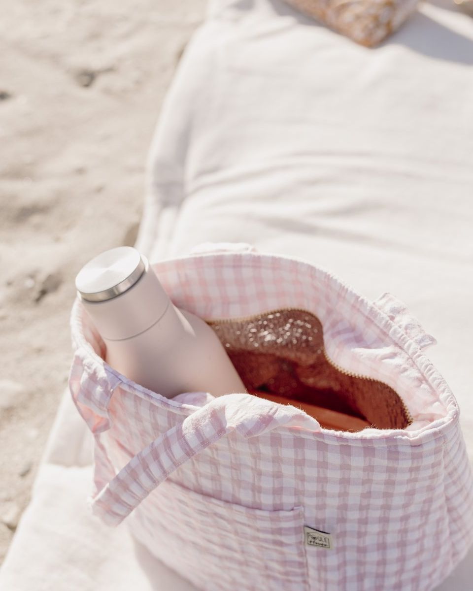 Zoom lunch bag isotherme vichy rose - Poule House