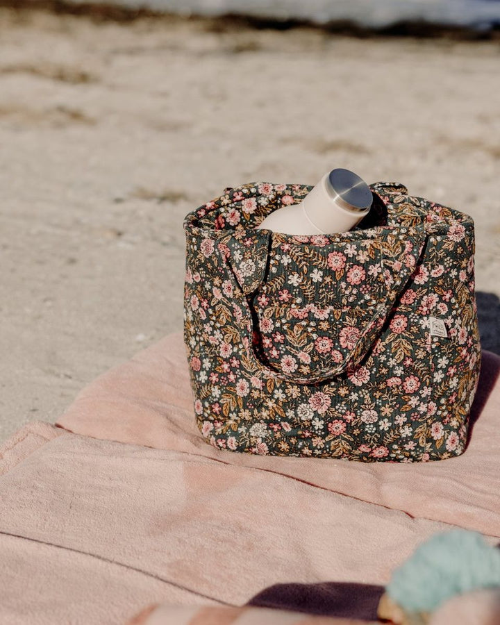 Lifestyle lunch bag isotherme velours petites fleurs - Poule House