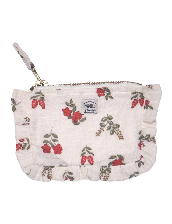 Baby Lola : Mini pochette froufrou - fleurs rouges