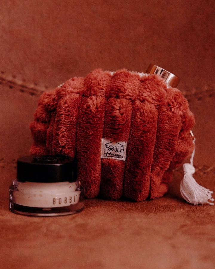 Lifestyle mini trousse minky matelassé Baby Louise paprika - Poule House