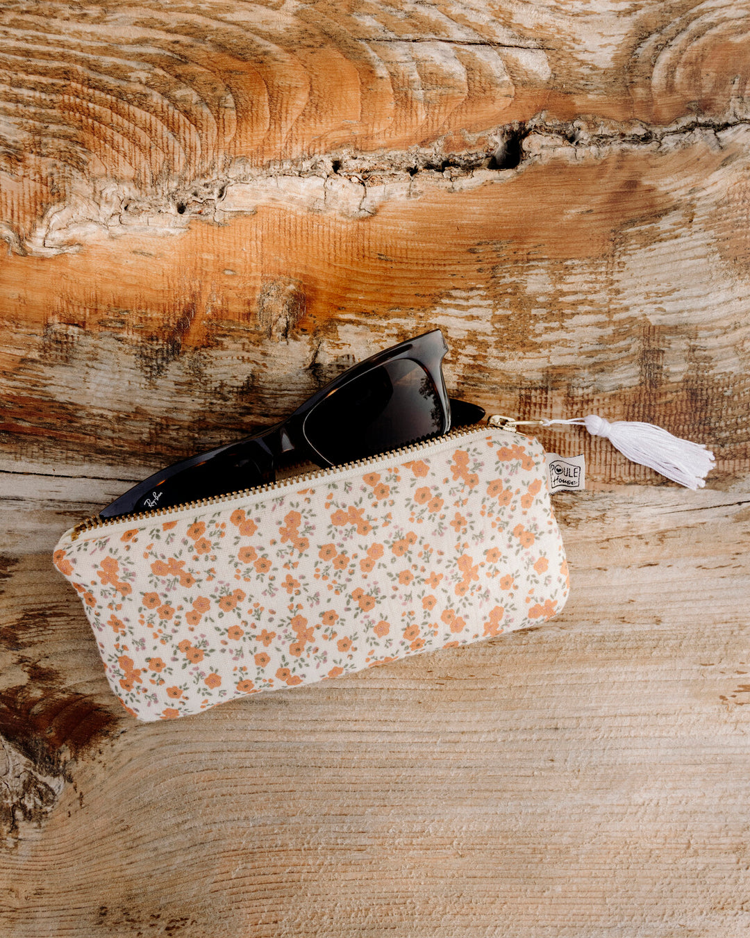 Lifestyle étui à lunettes zippée liberty orange - Poule House