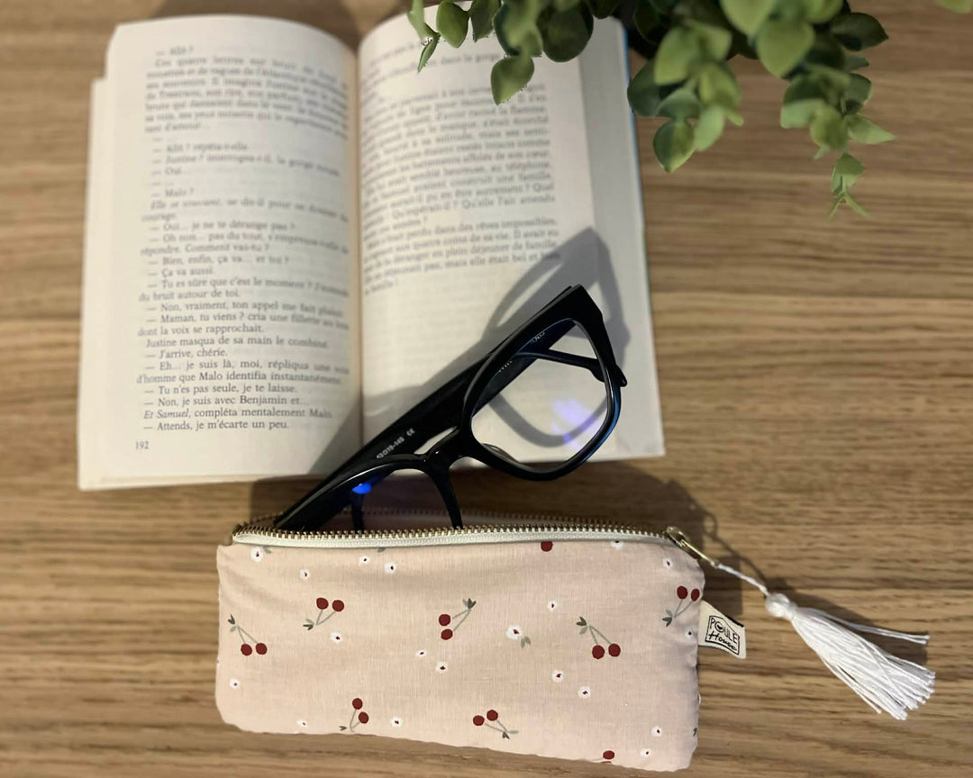 étui lunettes motif cerises