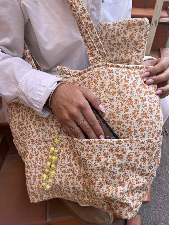 Grand sac fourre-tout - liberty orange