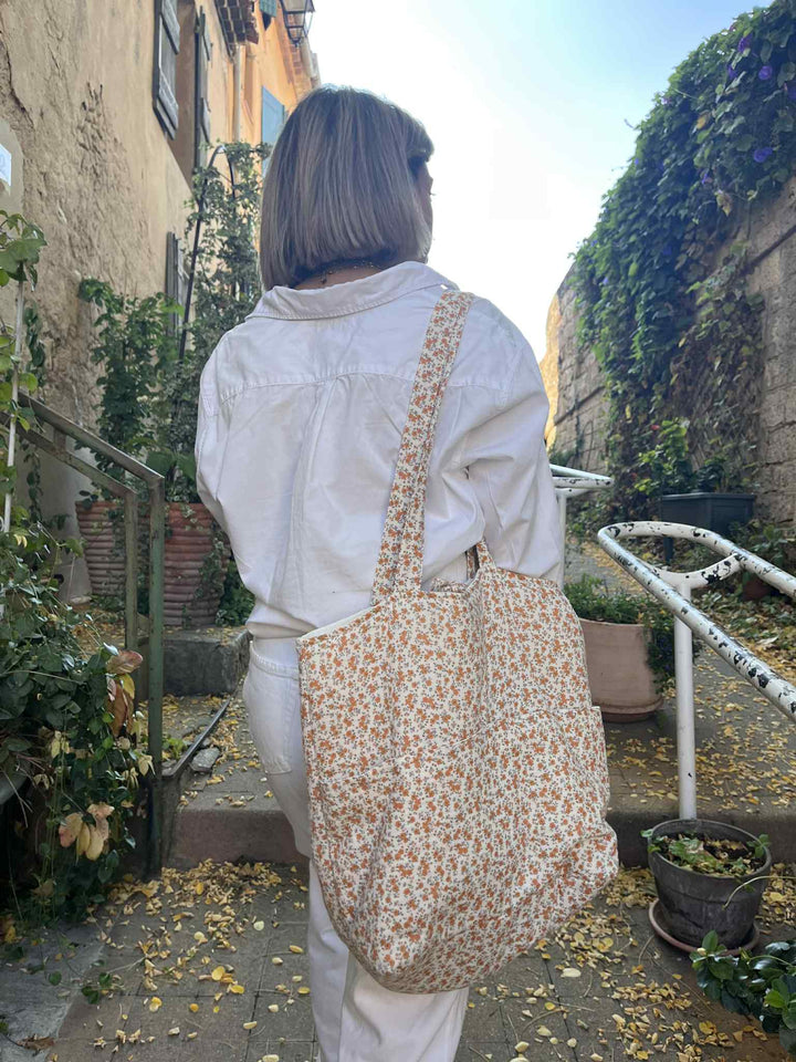 Grand sac fourre-tout - liberty orange