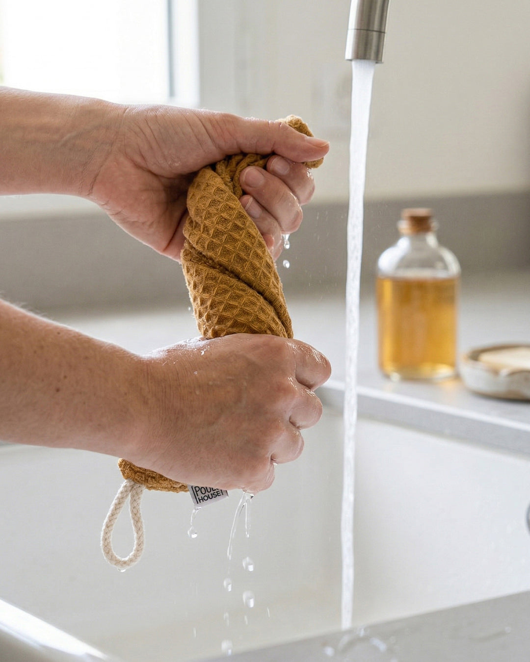 Lifestyle lavette / Essuie-tout lavable double face noisette - Poule House