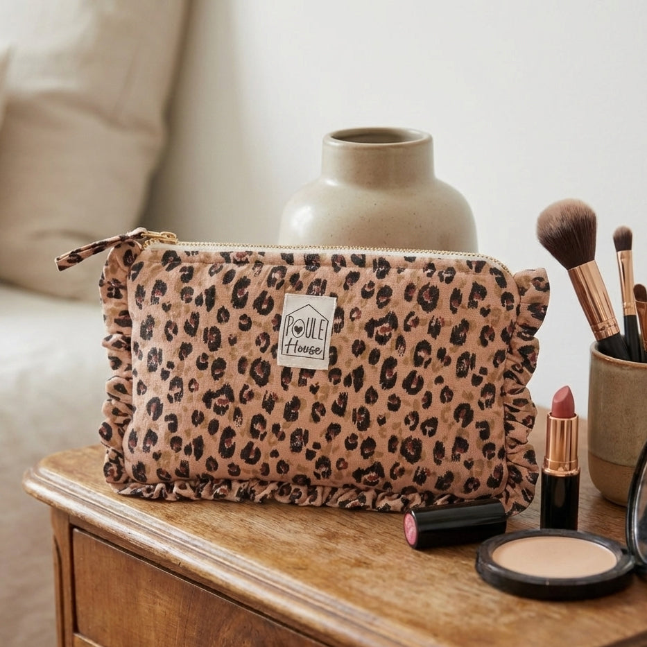 Lola : Pochette froufrou - léopard