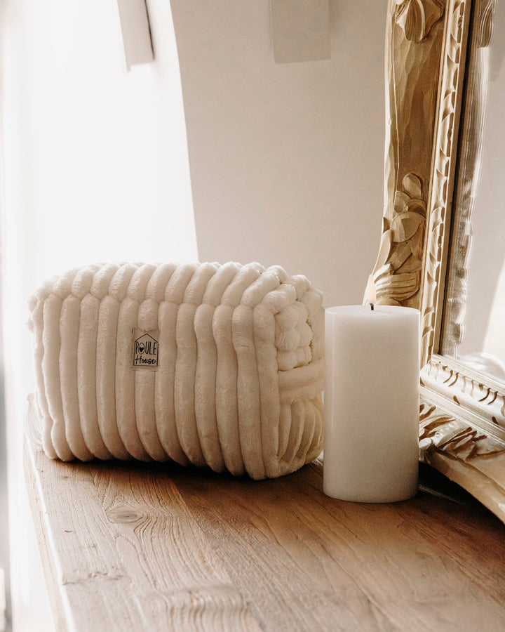 Lifestyle grande trousse de toilette minky matelassé Louise crème - Poule House