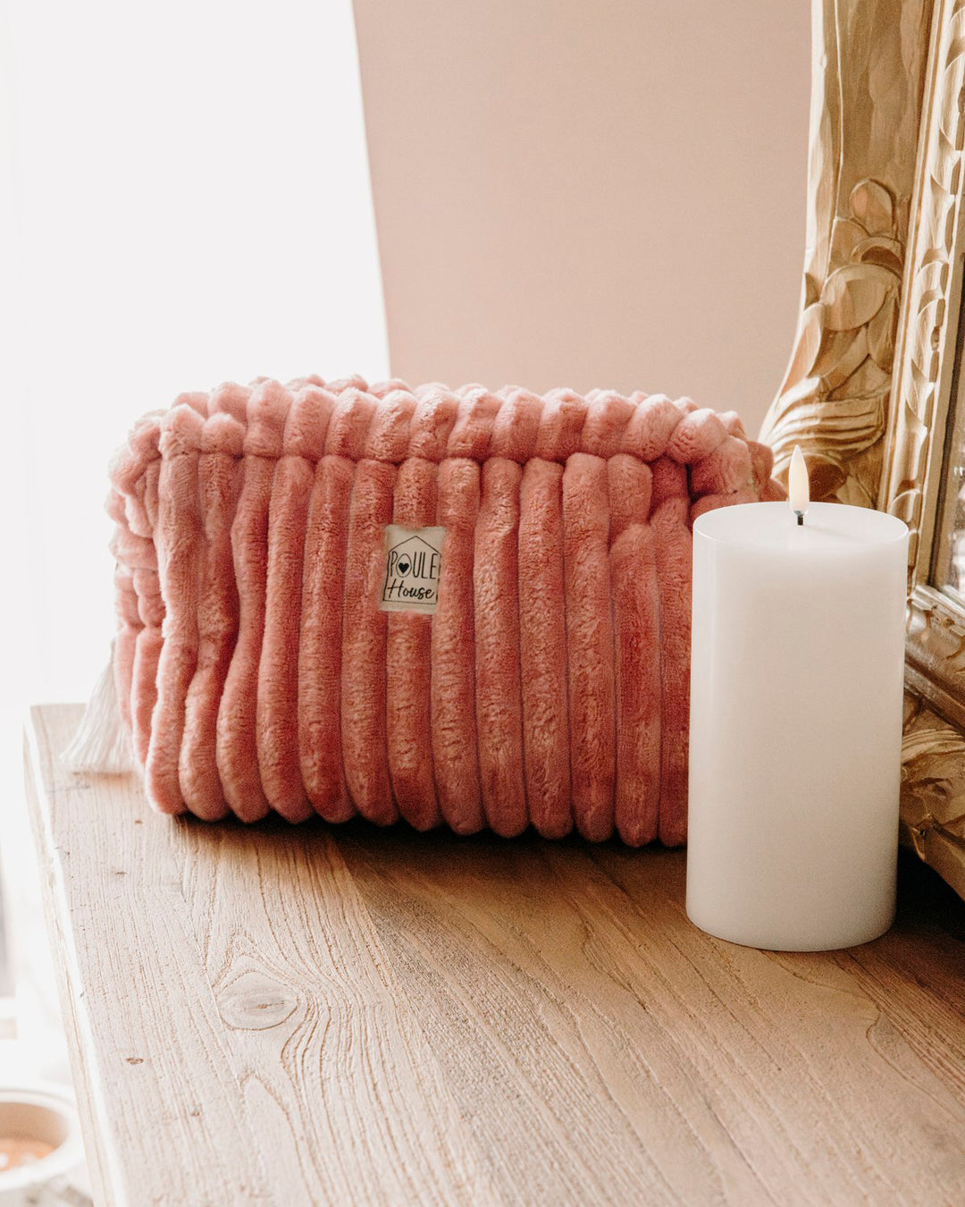 Lifestyle grande trousse de toilette minky matelassé Louise pastèque - Poule House