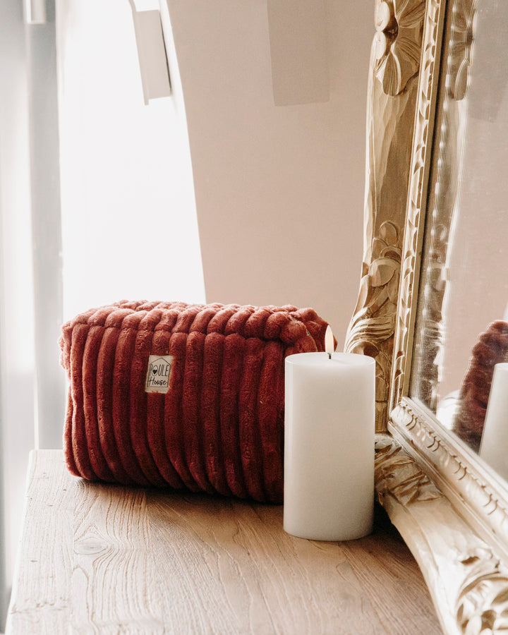 Lifestyle grande trousse de toilette minky matelassé Louise paprika - Poule House