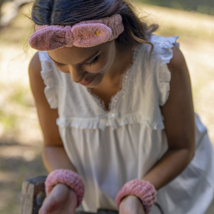 Set bandeau de soins + manchons dans pochon - terracotta