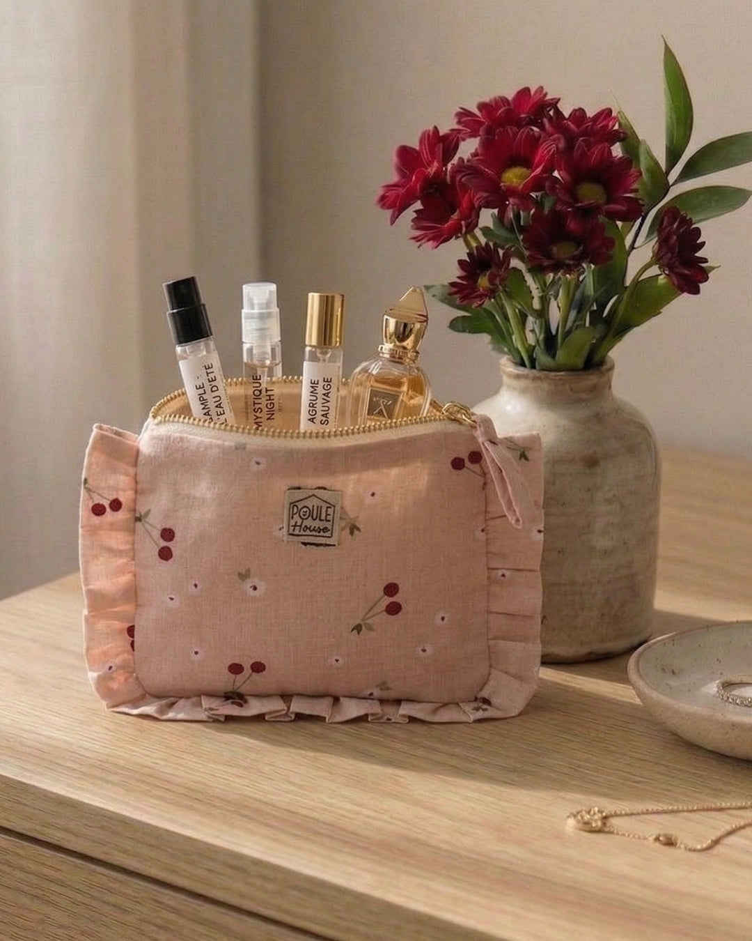 Lifestyle mini pochette froufrou Baby Lola cerises - Poule House